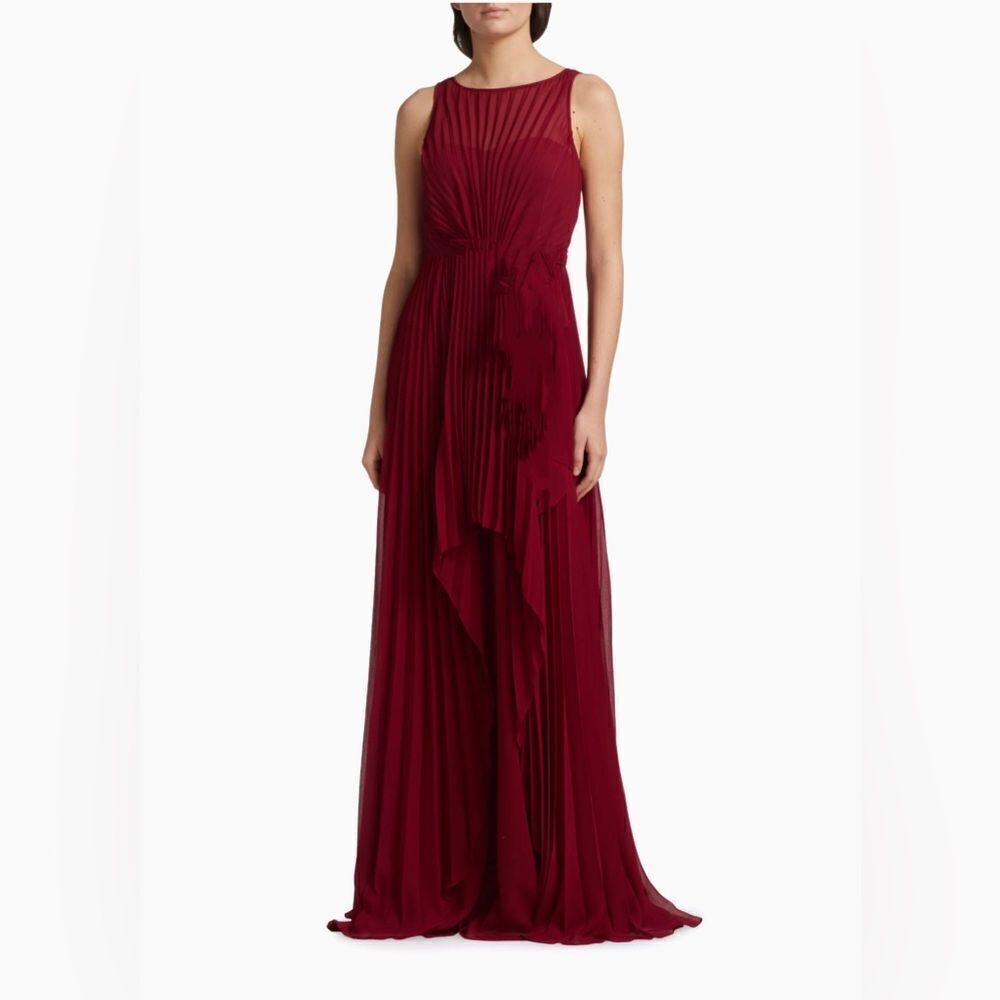 Badgley Mischka  Pleated Layered Gown size 10